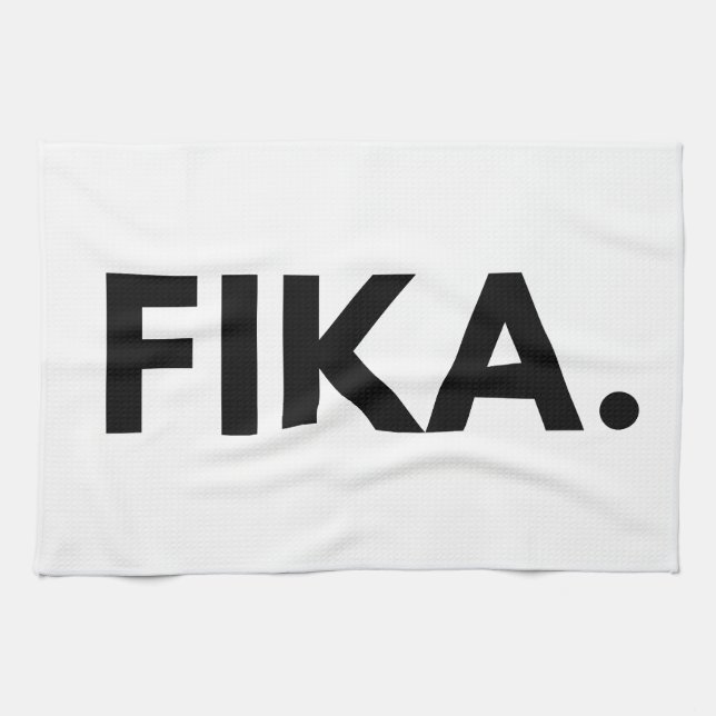 Paño De Cocina Fika sueca negrita Sans Serif negro y blanco (Horizontal)