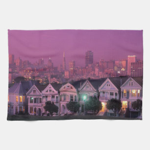 Paño De Cocina Filas al atardecer en San Francisco,