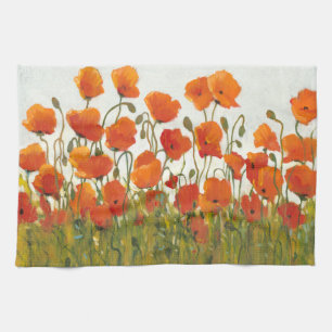 Paño De Cocina Filas de Poppies I
