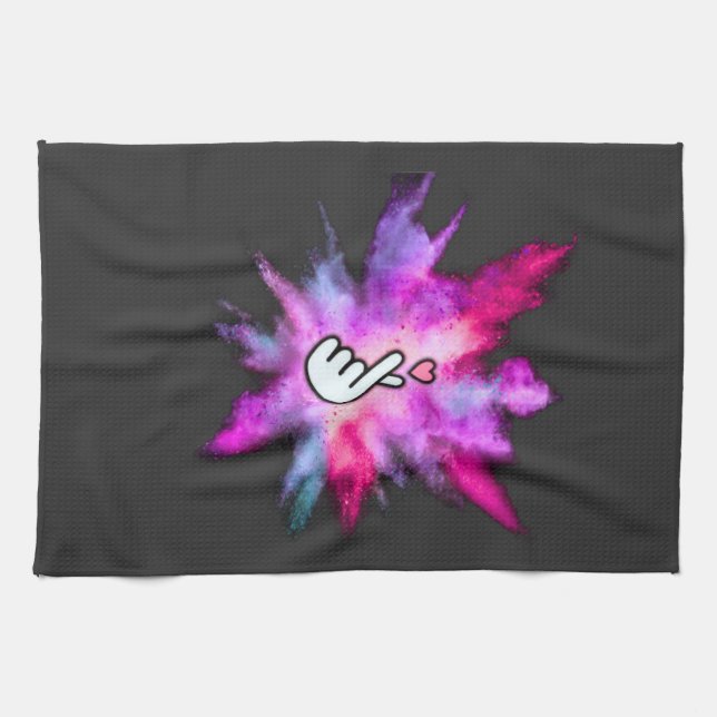 Paño De Cocina Finger Love Sign (Horizontal)