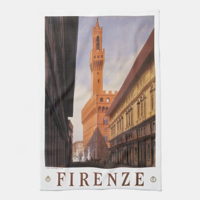 Paño De Cocina Firenze, Florencia, Palazzo Vecchio, Vintage Itali (Vertical)