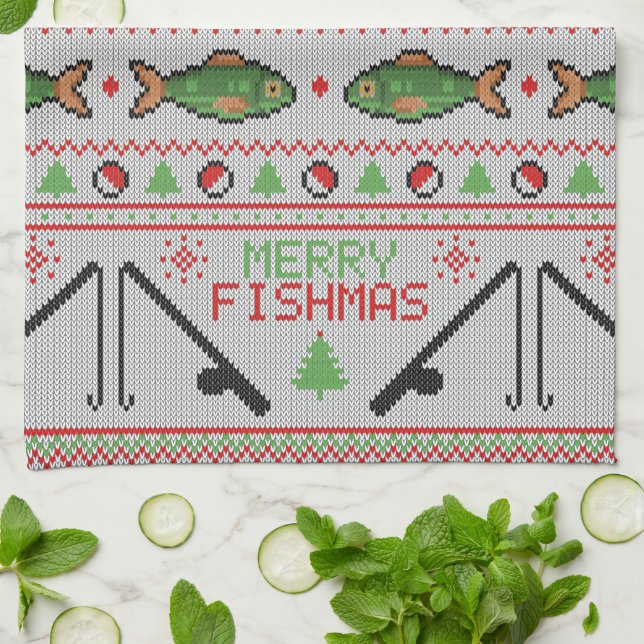 Paño De Cocina Fish Ugly Navidad Sweater (Doblado)