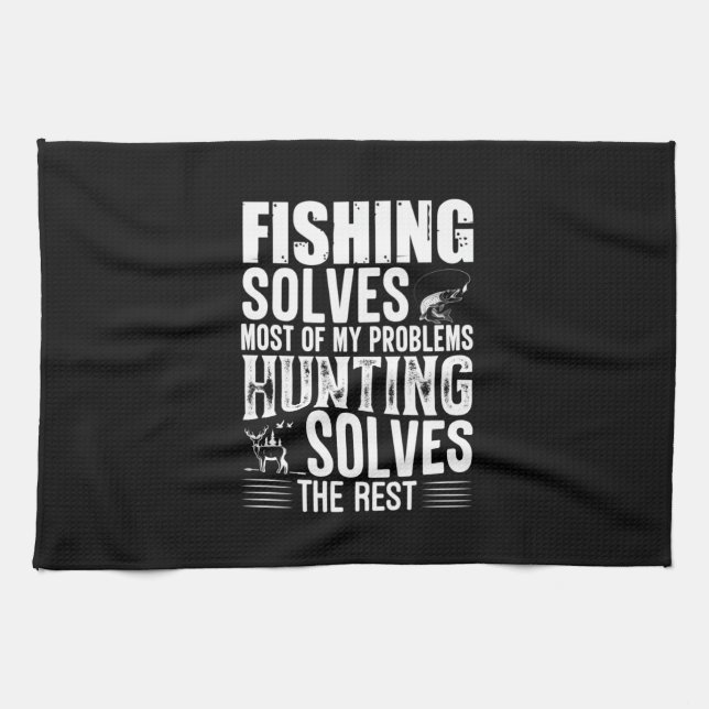 Paño De Cocina Fisher Fishing Solves Most Of My Problems (Horizontal)
