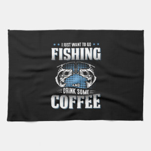 Paño De Cocina Fisher Ir A Pescar Y Beber Un Poco De Café