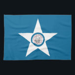Paño De Cocina Flag of city of Houston, Texas Kitchen Towel<br><div class="desc">Kitchen Towel  with flag of Houston,  Texas; blue flag with seal of Houston in a white star,  with an illustration of a train</div>
