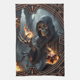 Paño De Cocina Flamas góticas, el guardián de los dados ardientes