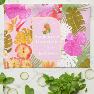 Paño De Cocina Flamingo Garden Rosa