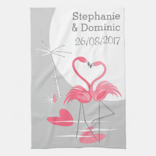 Paño De Cocina Flamingo Love Large Moon Names Date vertical