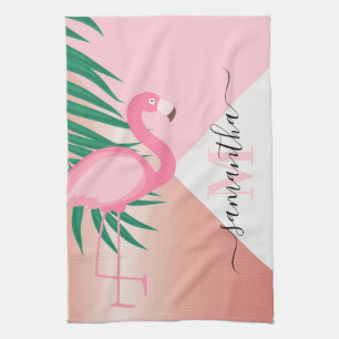 Paño De Cocina Flamingo rosa tropical
