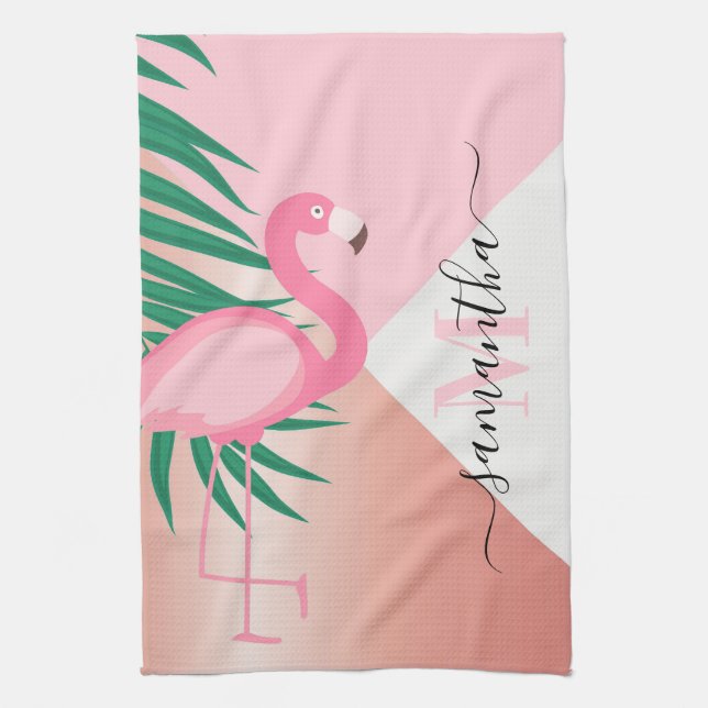 Paño De Cocina Flamingo rosa tropical (Vertical)
