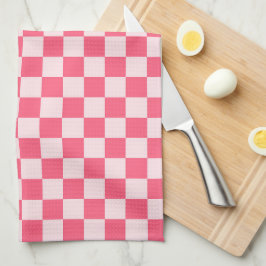 Paño De Cocina Flamingo sorbet checkerboard pattern