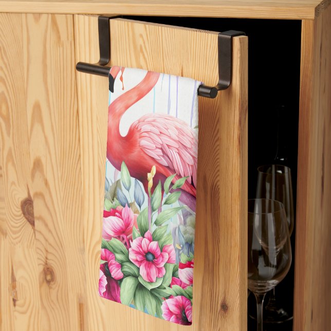 Paño De Cocina Flamingo tropical bonito (Pliegue de tercios)