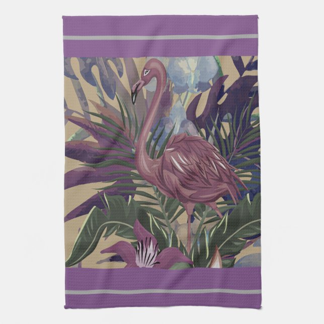 Paño De Cocina Flamingo tropical salvaje (Vertical)