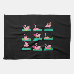 Paño De Cocina Flamingo Yoga Poses Ejercicio de Meditación