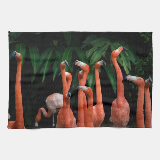 Paño De Cocina Flamingos en la cocina del paraíso (Horizontal)