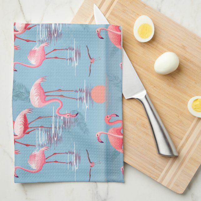 Paño De Cocina Flamingos Patrón 1 (Doblado Cuarto)