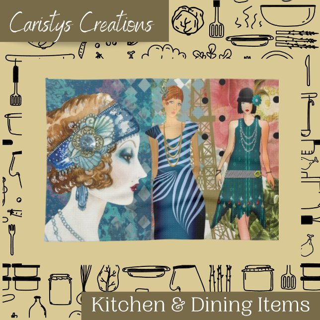 Paño De Cocina Flappers Art Deco (Subido por el creador)