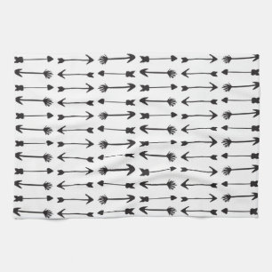 Paño De Cocina Flechas dibujadas mano blanco y negro moderna