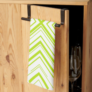 Paño De Cocina Flechas en verde limón y blanco