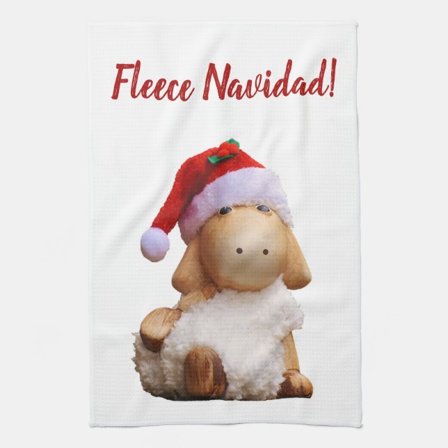 Paño De Cocina Fleece Navidad editable (Vertical)
