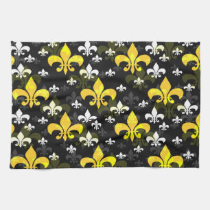 Paño De Cocina Fleur Blanco Amarillo De Lis