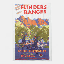 Paño De Cocina Flinders Ranges Vintage Poster de viajes Australia