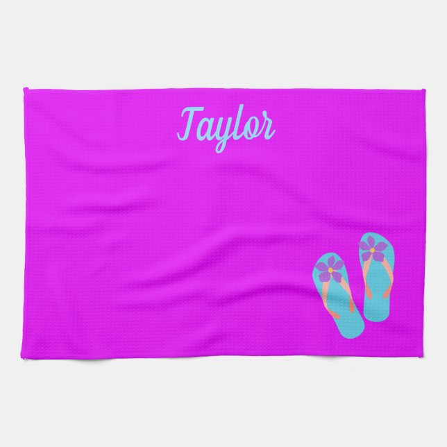 Paño De Cocina Flip Flops de bonito y tropical (Horizontal)