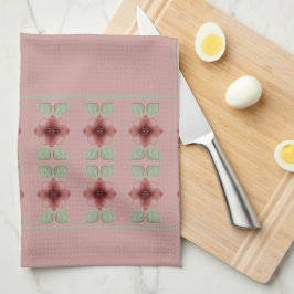 Paño De Cocina Flor acentuada con burdeos