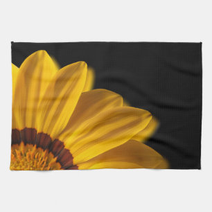 Paño De Cocina Flor amarilla sobre fondo negro