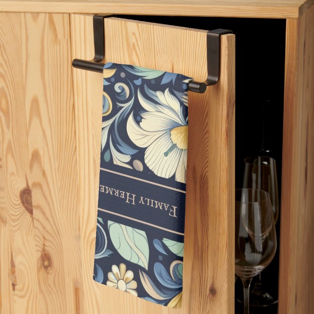 Paño De Cocina Flor arte Morris (Pliegue de tercios)