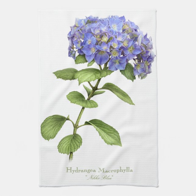 Paño De Cocina Flor azul de hidrangea (Vertical)
