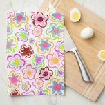 Paño De Cocina Flor colorida patrón floral de verano dibujado a m<br><div class="desc">Toalla de cocina floral de verano con motivos florales coloridos. Flores coloridas dibujadas a mano.</div>