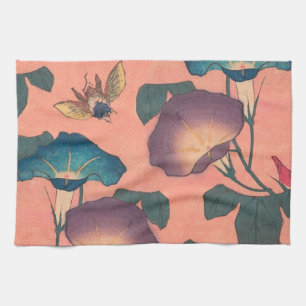 Paño De Cocina Flor de abeja rosa Arte Clásico Hokusai