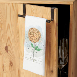 Paño De Cocina Flor de Acuarela Naranja Esperanza