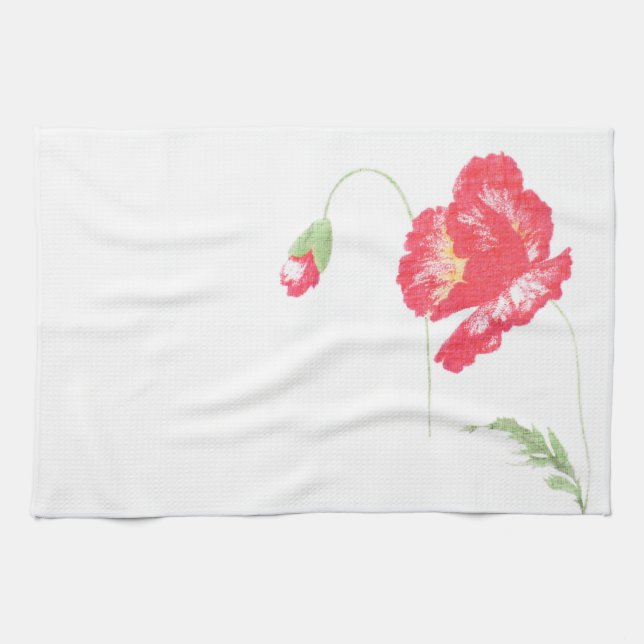Paño De Cocina Flor de amapola silvestre (Horizontal)