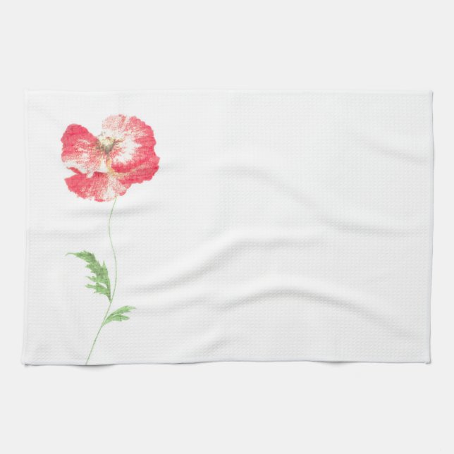Paño De Cocina Flor de amapola silvestre (Horizontal)