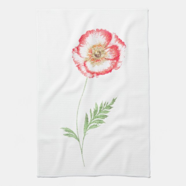 Paño De Cocina Flor de amapola silvestre (Vertical)