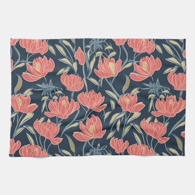 Paño De Cocina Flor de brisa coral (Horizontal)