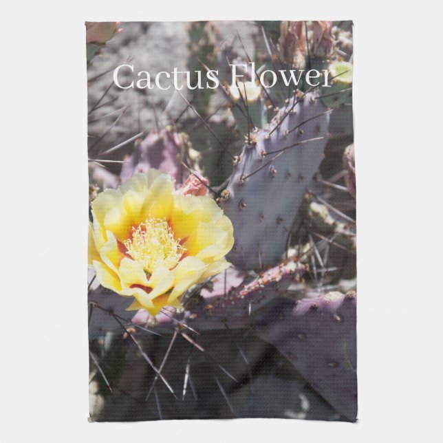 Paño De Cocina Flor de cactus amarilla (Vertical)