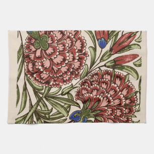 Paño De Cocina Flor de Carnación Tile Arte Antiguo