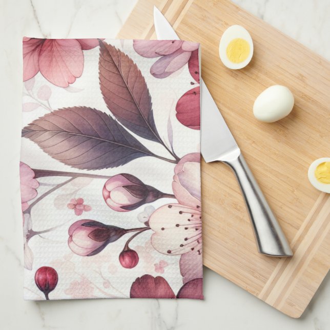 Paño De Cocina Flor de Cerezo (Doblado Cuarto)