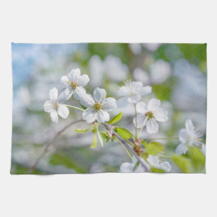 Paño De Cocina Flor de cerezo blanco