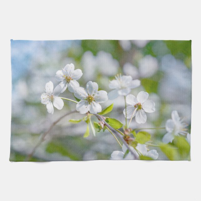 Paño De Cocina Flor de cerezo blanco (Horizontal)