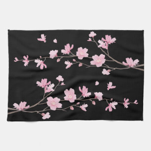 Paño De Cocina Flor de cerezo - Negro