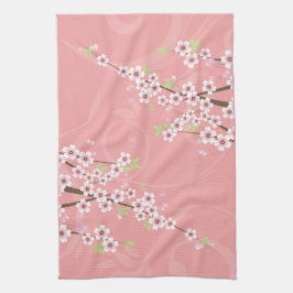 Paño De Cocina Flor de cerezo rosada suave