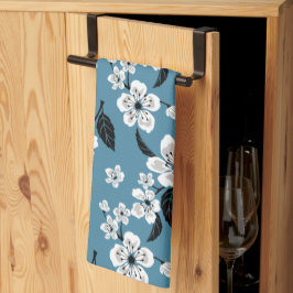 PAÑO DE COCINA FLOR DE CEREZO - SAKURA (AZUL AHUMADO)