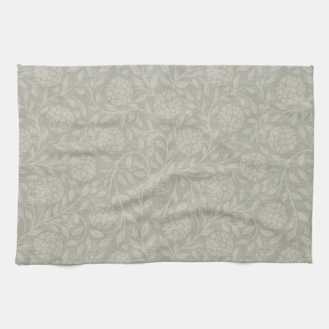 Paño De Cocina Flor de granja gris muda (Horizontal)