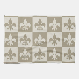 Paño De Cocina Flor de lis beige