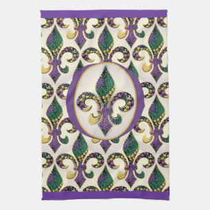 Paño De Cocina Flor de lis de la gota del carnaval
