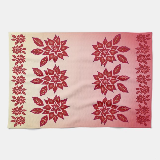 Paño De Cocina Flor de Nochebuena (roja) (Horizontal)